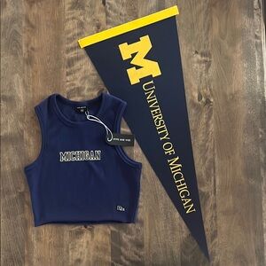 Hype and Vice Michigan Navy Crop Top